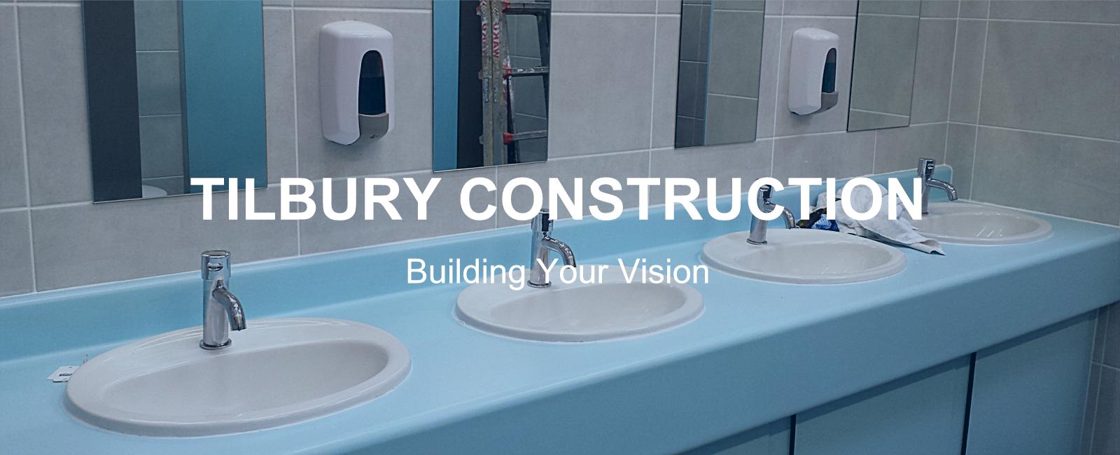 New toilets in Lucan Community College, County Dublin - refurbishment by Tilbury Construction, Dublin, Ireland